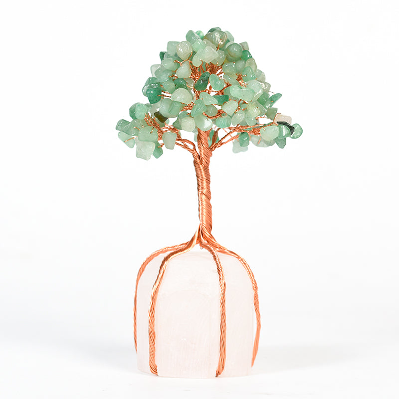 Wire Wraped Tree( Rose Quartz&Clear Quartz Base)