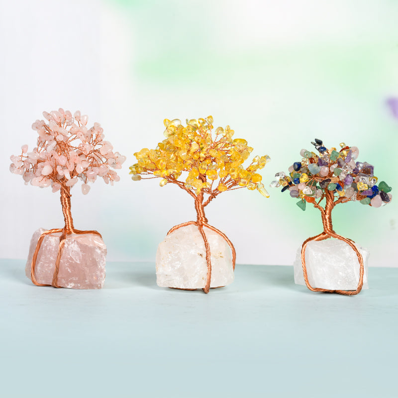 Wire Wraped Crystal Tree(Raw Stone)