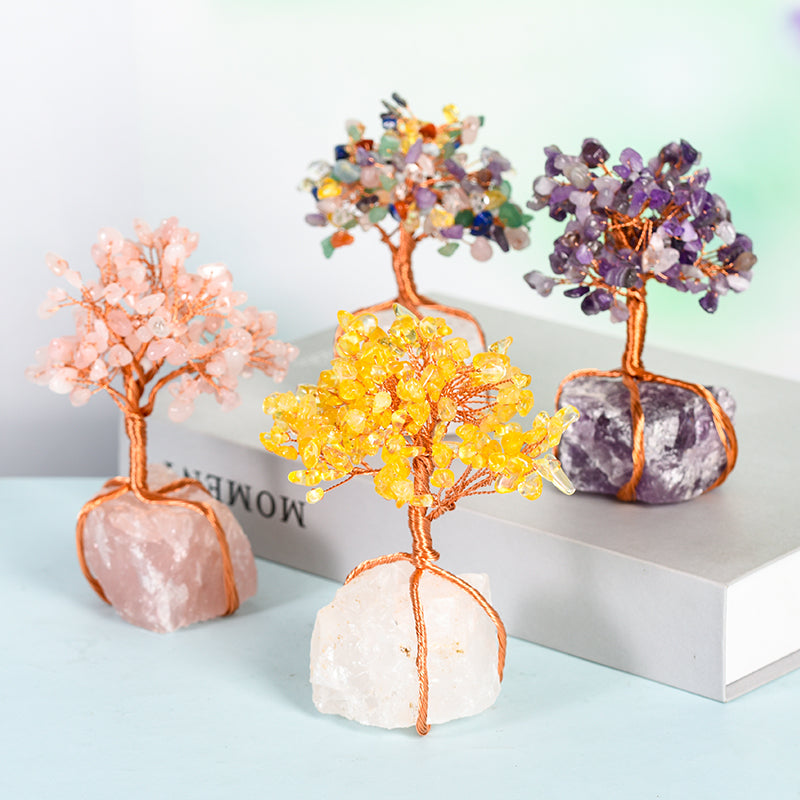 Wire Wraped Crystal Tree(Raw Stone)