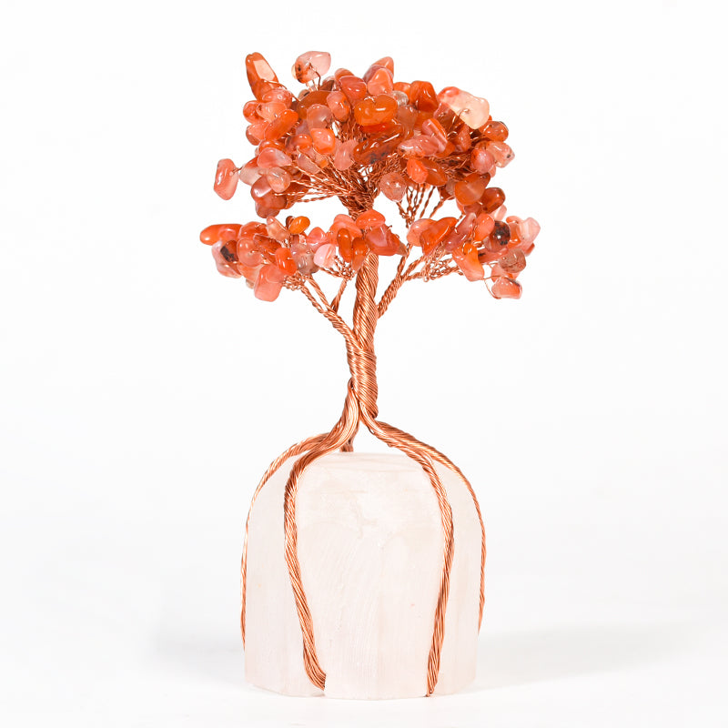 Wire Wraped Tree( Rose Quartz&Clear Quartz Base)