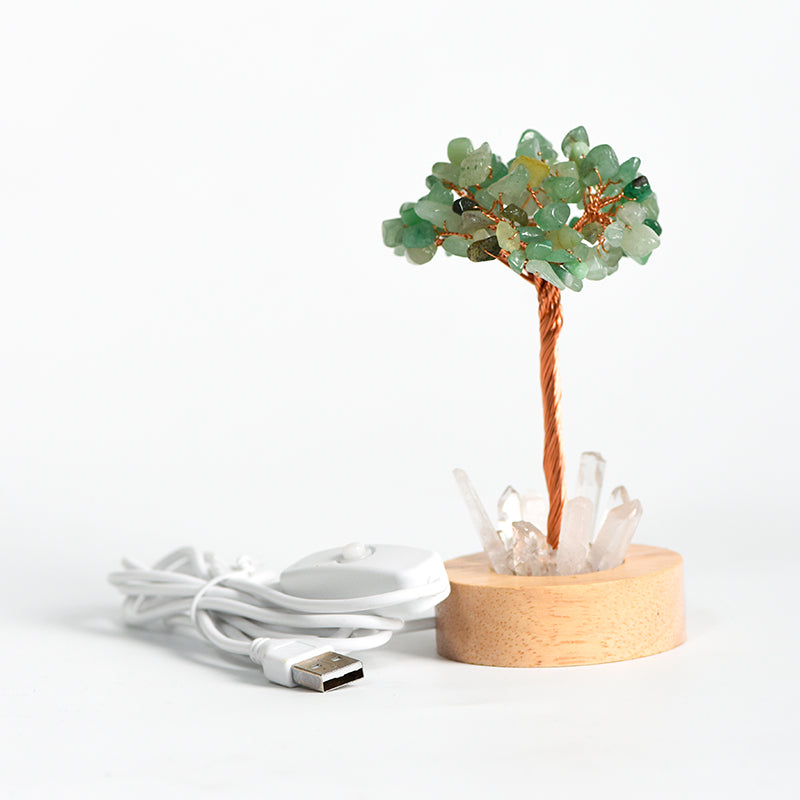 Crystal Tree With Clear Quartz Bar(Lighting Base)