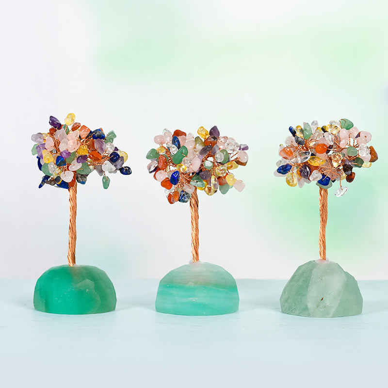 Seven Chakras Crystal Tree(Raw Stone Base)