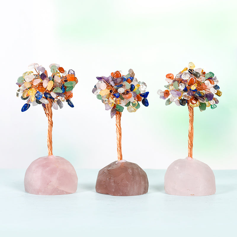 Seven Chakras Crystal Tree(Raw Stone Base)