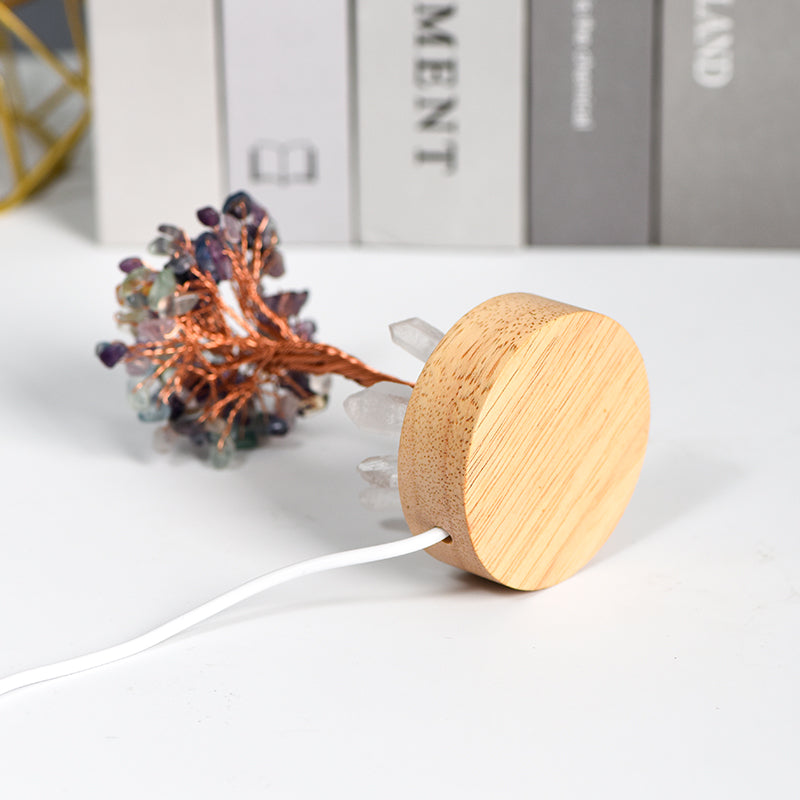 Crystal Tree With Clear Quartz Bar(Lighting Base)