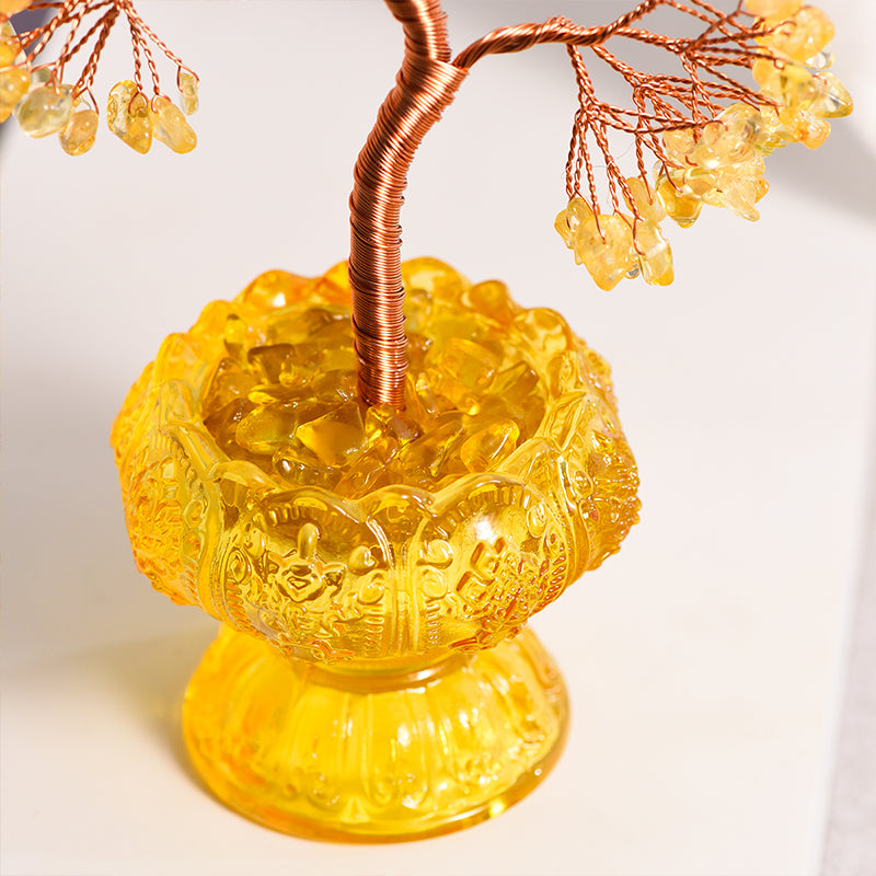 Lotus Glaze Citrine Crystal Tree