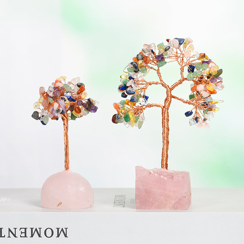Seven Chakras Crystal Tree(Raw Stone Base)