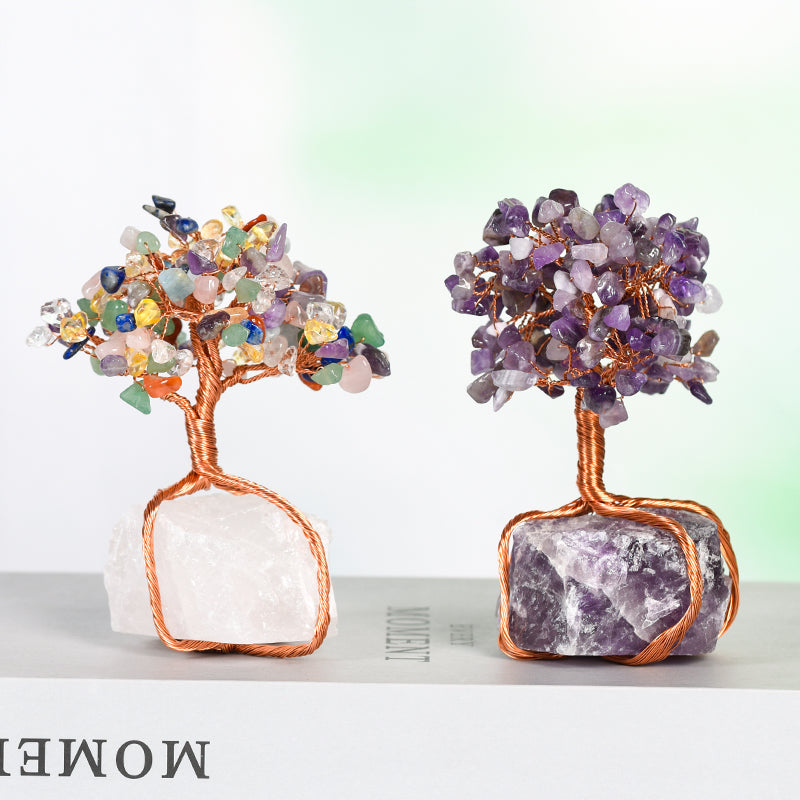 Wire Wraped Crystal Tree(Raw Stone)