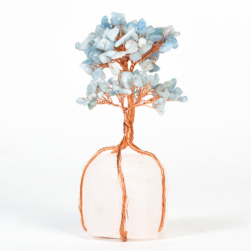 Wire Wraped Tree( Rose Quartz&Clear Quartz Base)