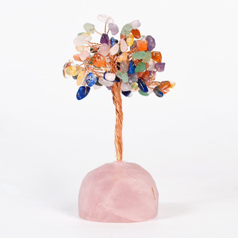 Seven Chakras Crystal Tree(Raw Stone Base)