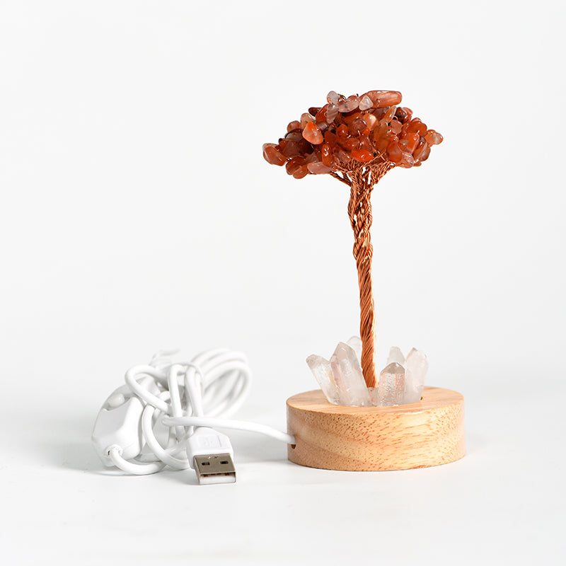 Crystal Tree With Clear Quartz Bar(Lighting Base)