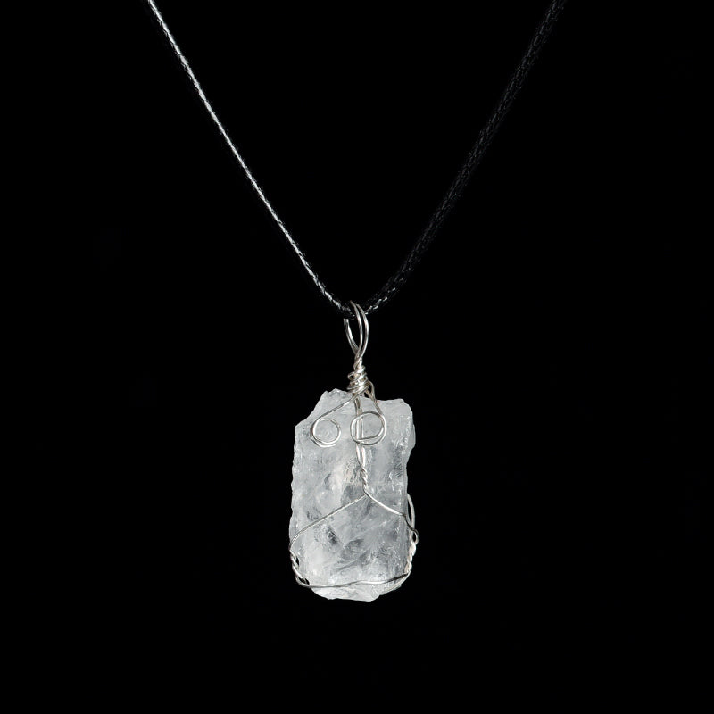 Raw Crystal Pendant ( wire wrapping)