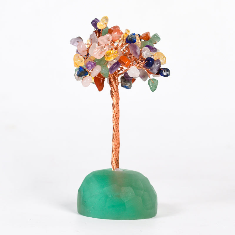 Seven Chakras Crystal Tree(Raw Stone Base)