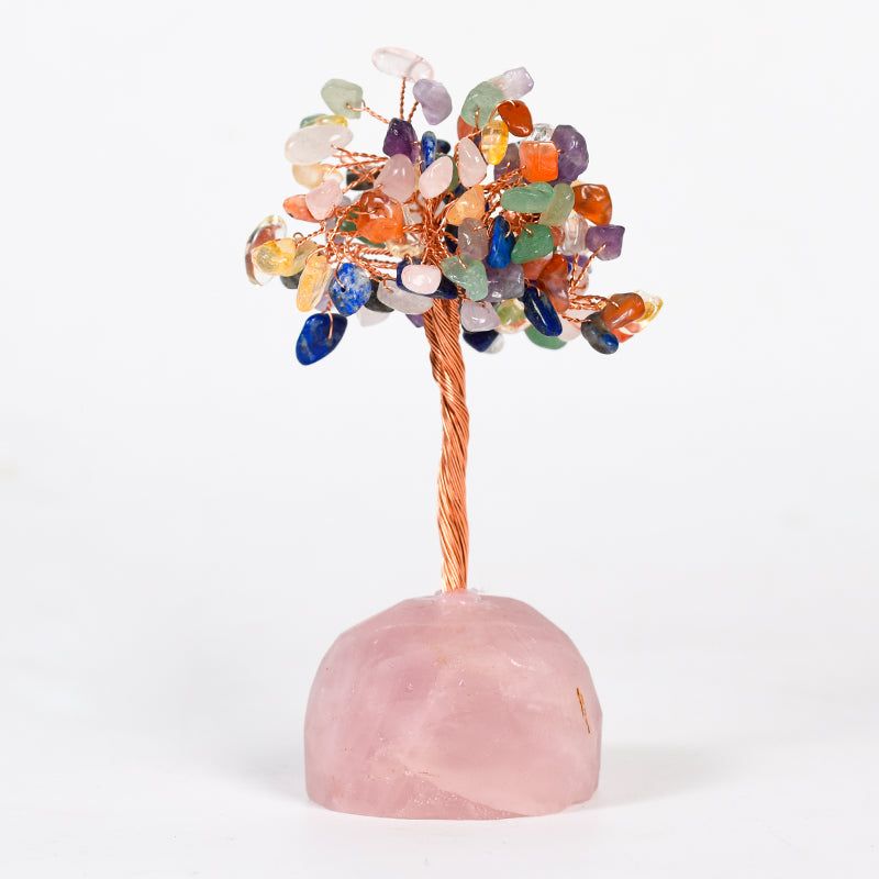 Seven Chakras Crystal Tree(Raw Stone Base)