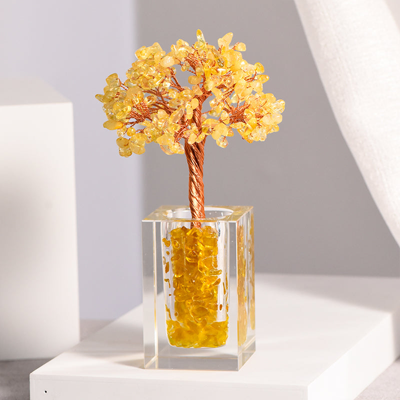 Crystal Tree With Glass Cup(Medium)