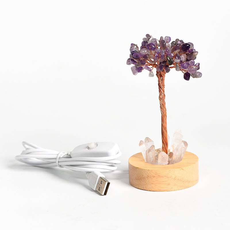 Crystal Tree With Clear Quartz Bar(Lighting Base)