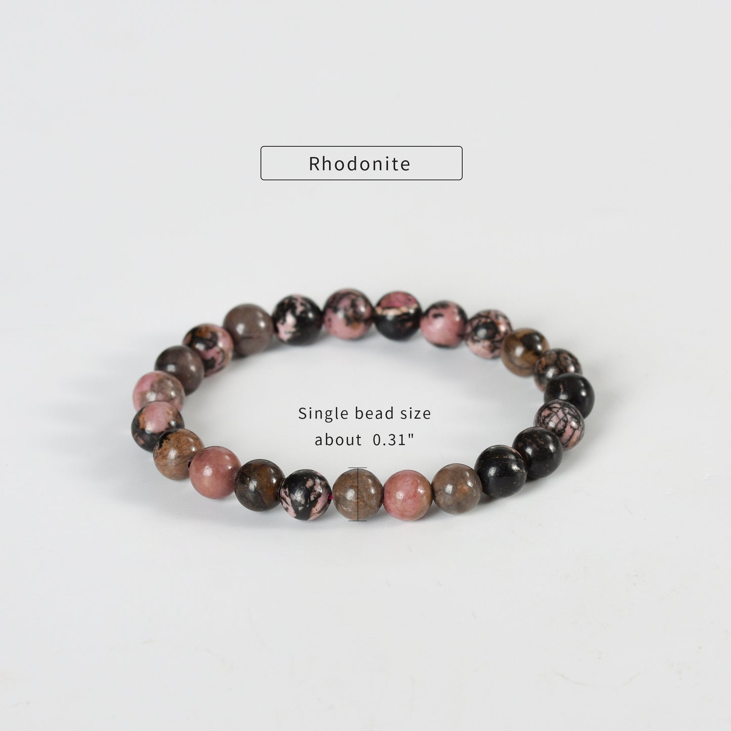Rhodonite Bracelet 6mm 8mm 10 mm