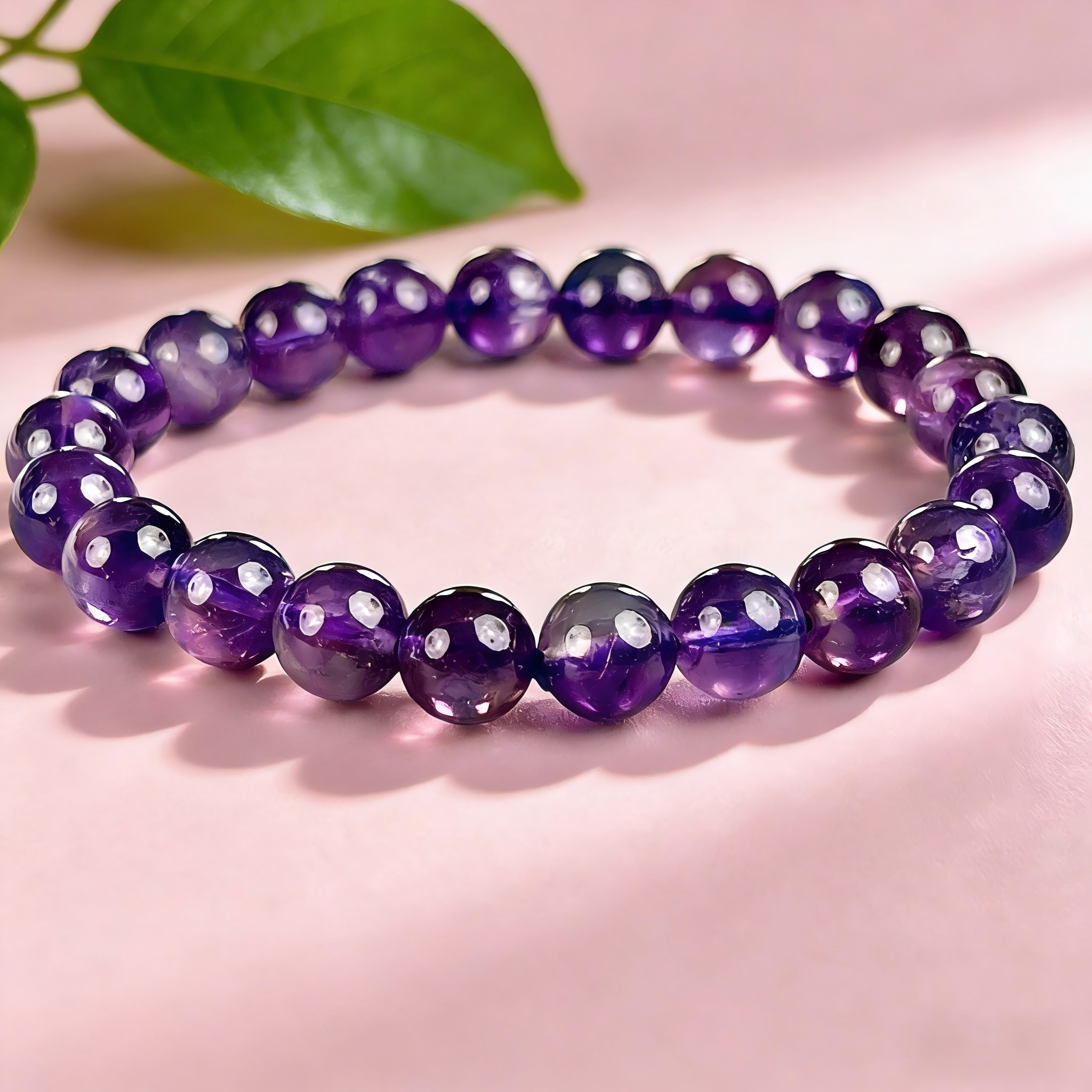 Amethyst  Beaded Bracelet