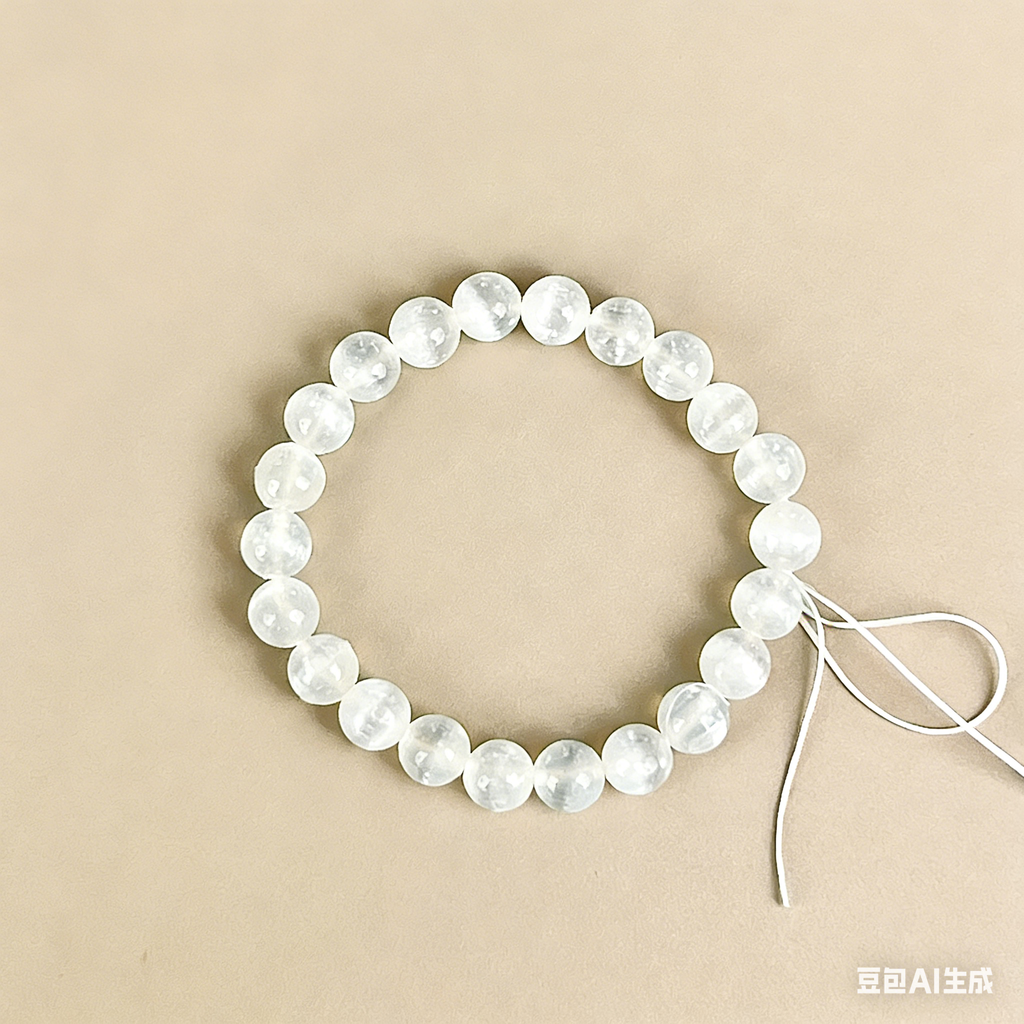 Selenite  Beaded Bracelet