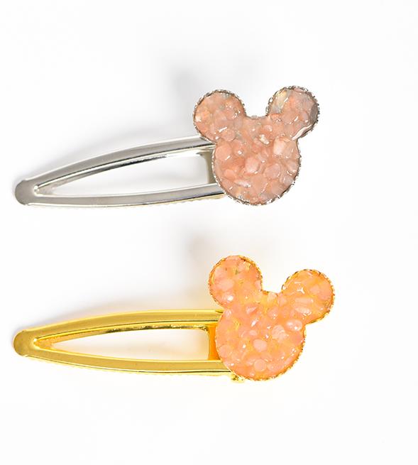 crystal Mickey Mouse hairpin