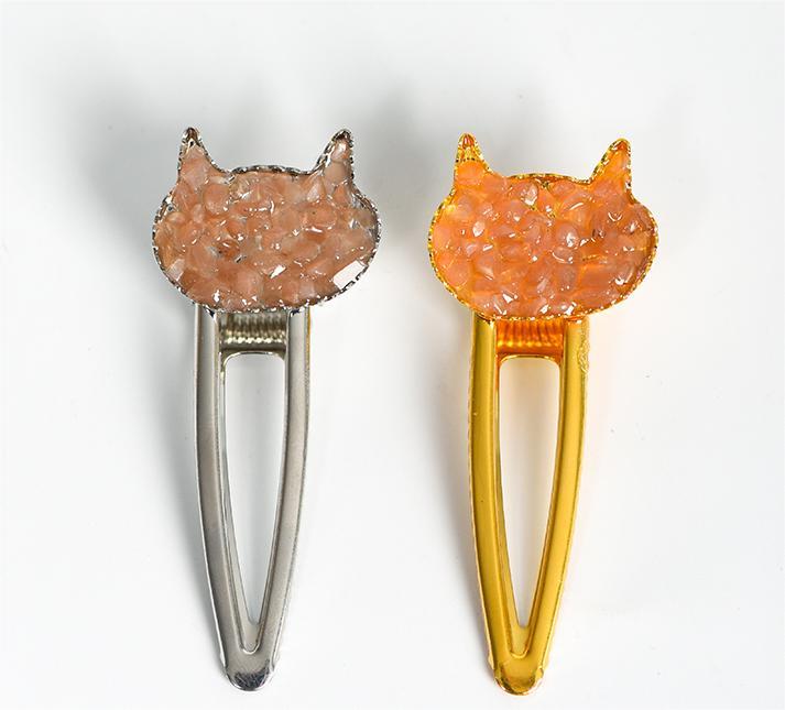 crystal cat hairpin