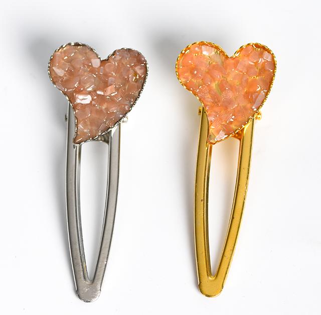 crystal heart hairpin