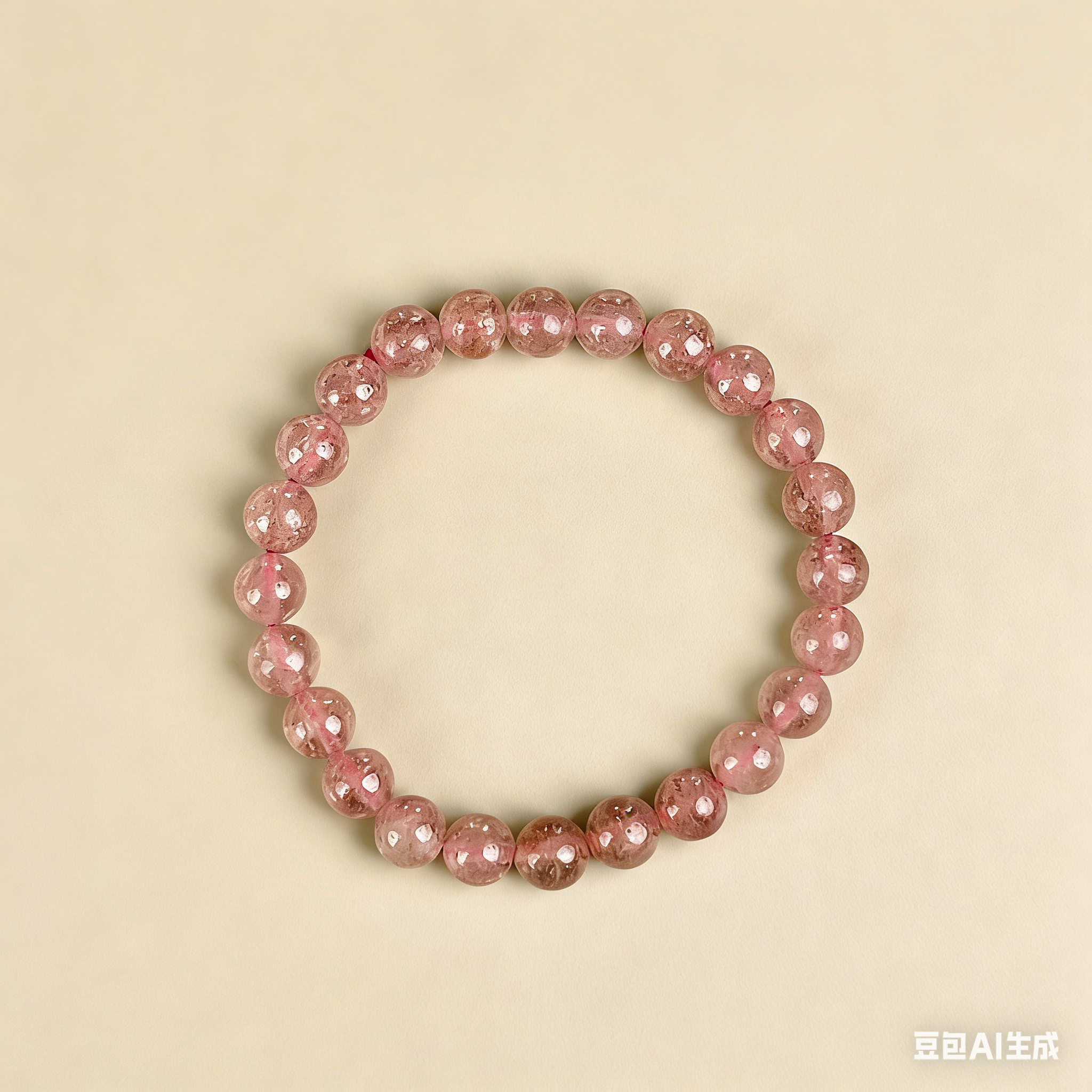 Strawberry Quartz  Beaded Bracelet