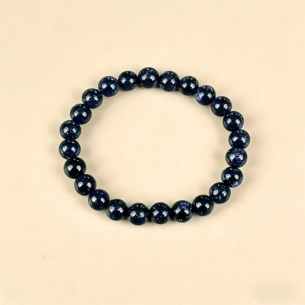 Blue Sandstone  Beaded Bracelet