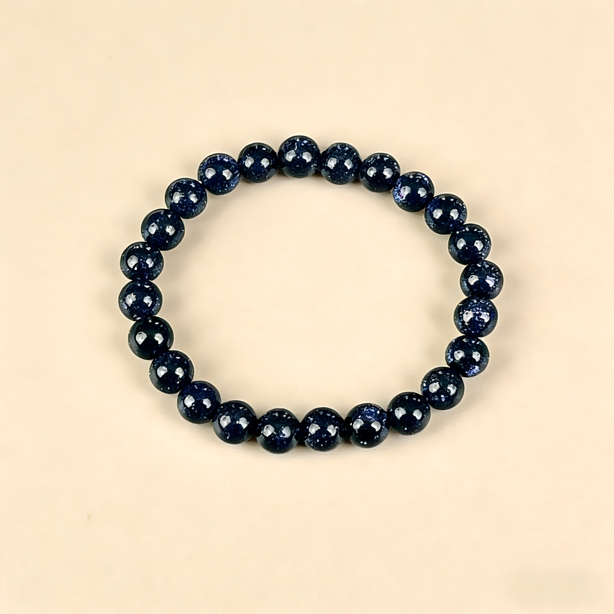 Blue Sandstone  Beaded Bracelet