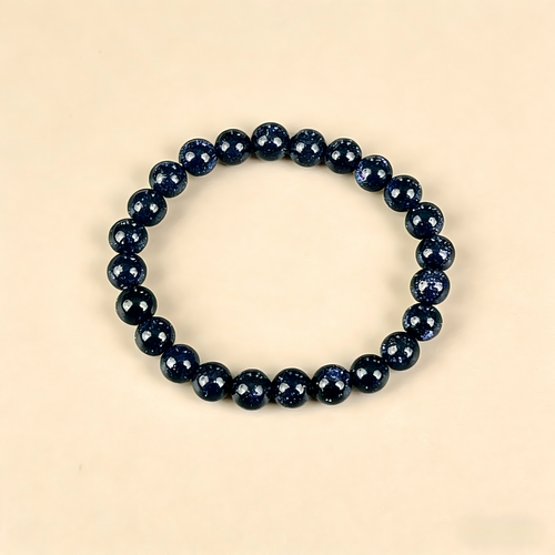 Blue Sandstone  Beaded Bracelet