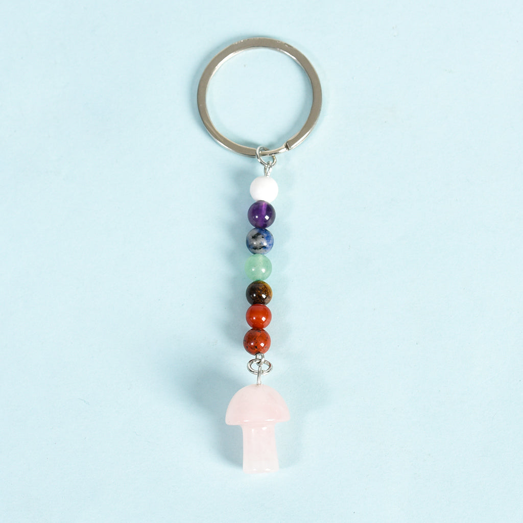 seven chakras mushroom keychain