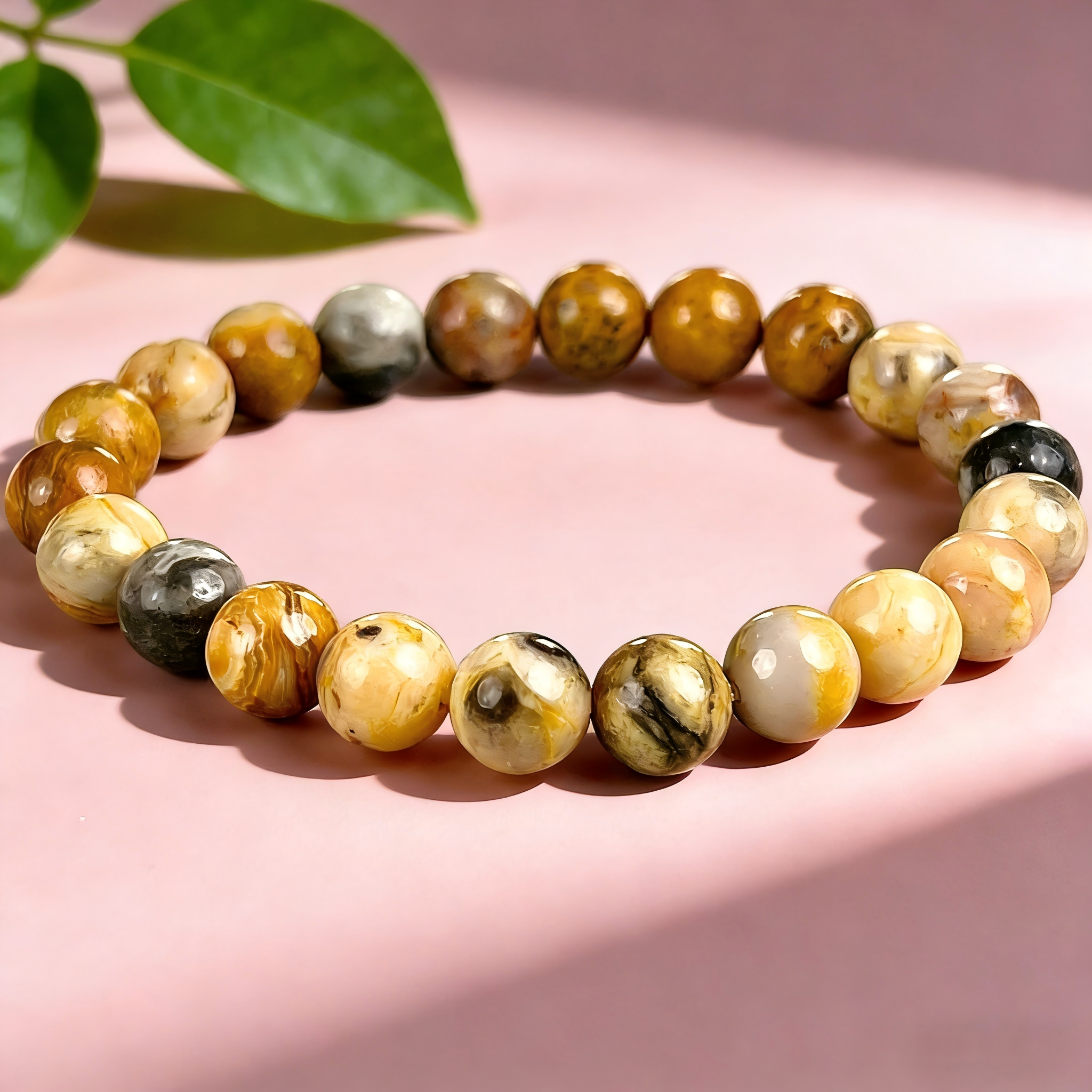 Crazy Lace Agate  Beaded Bracelet