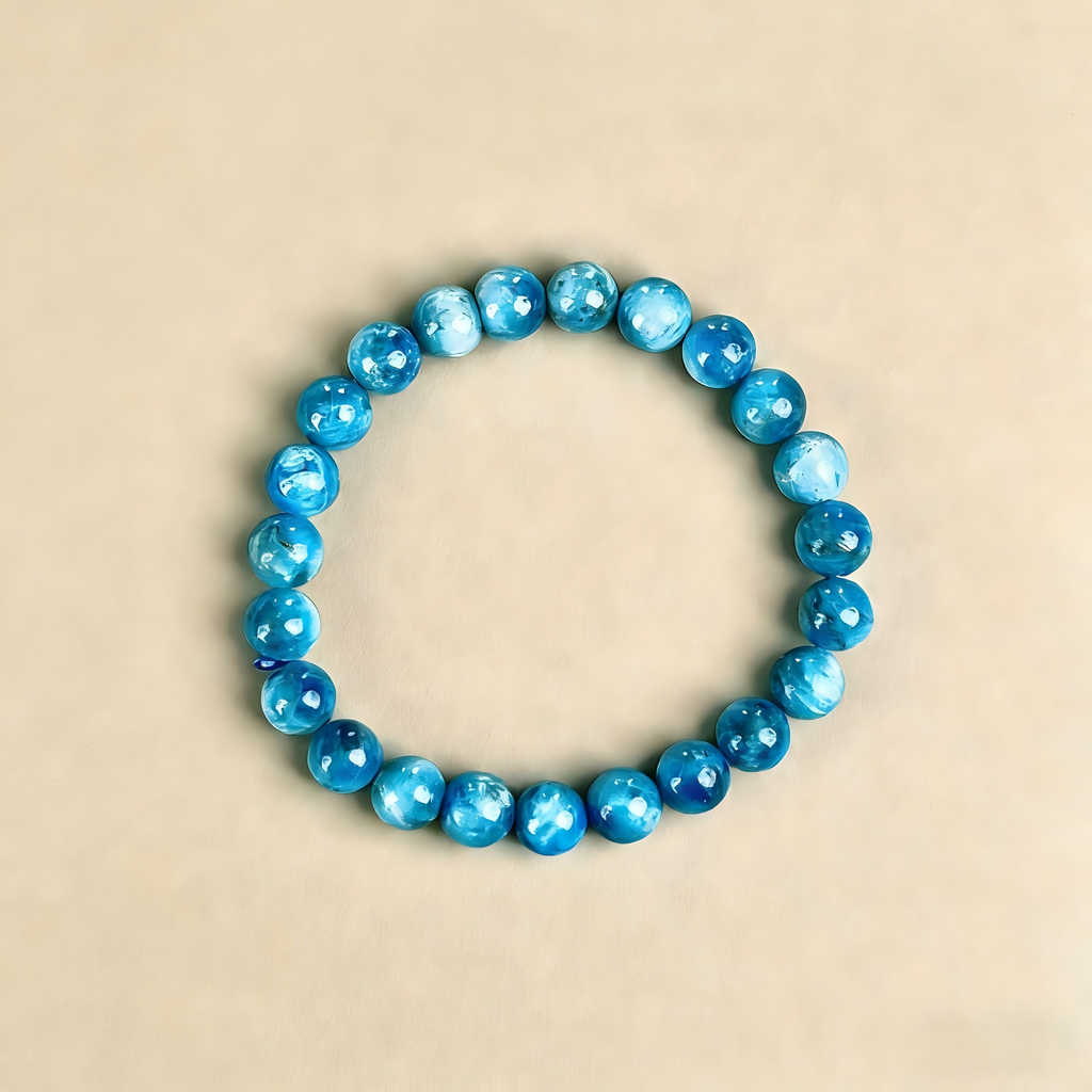 Blue Apatite  Beaded Bracelet