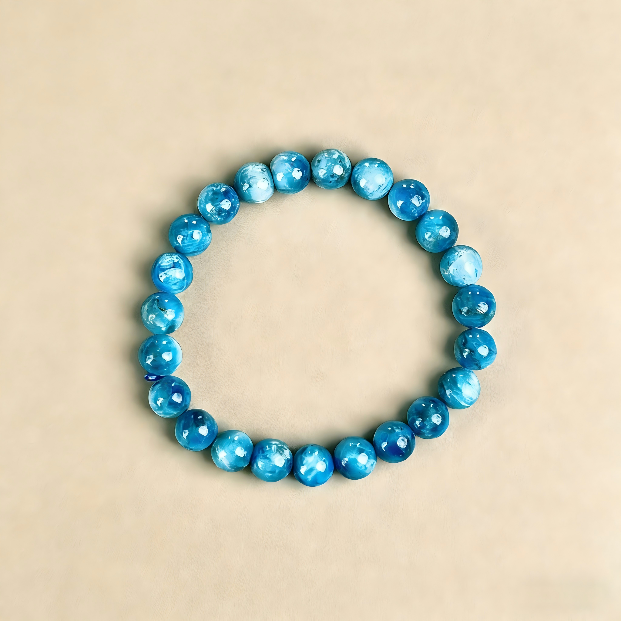 Blue Apatite  Beaded Bracelet