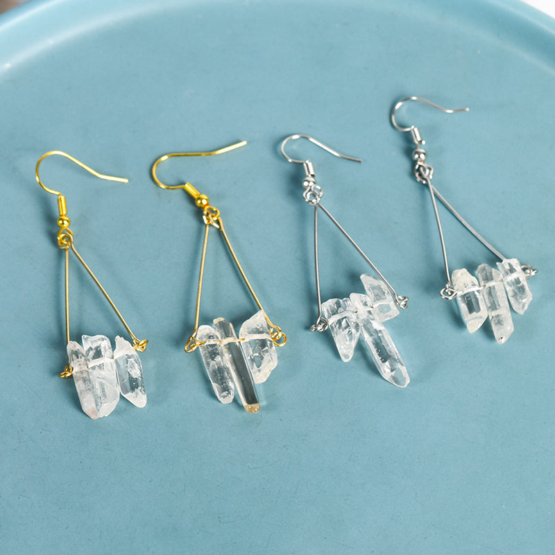 Clear Quartz Teeth Earring