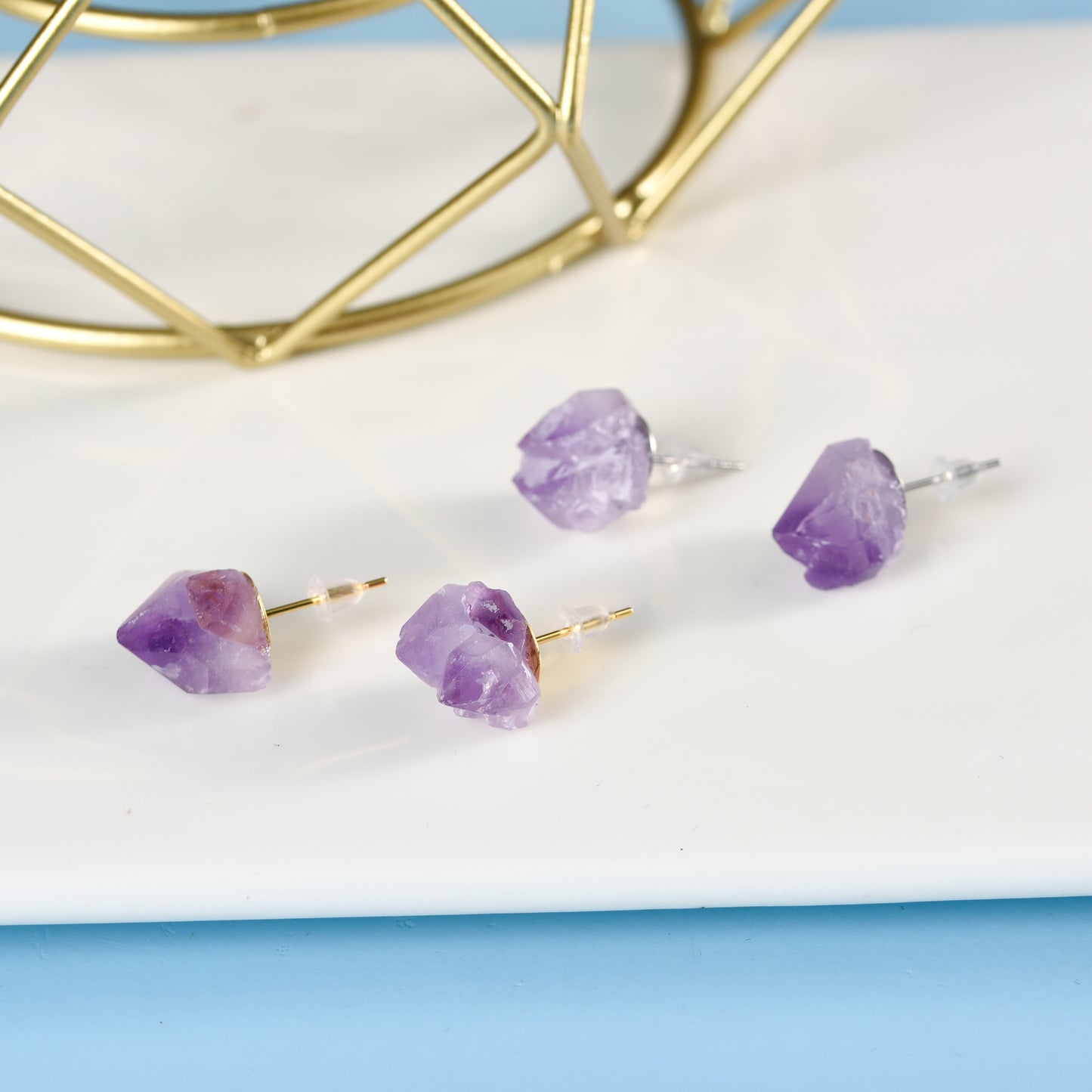 Amethyst Teeth Earring