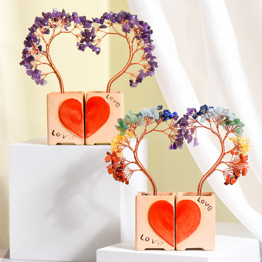 Couples' Heart Crystal Tree