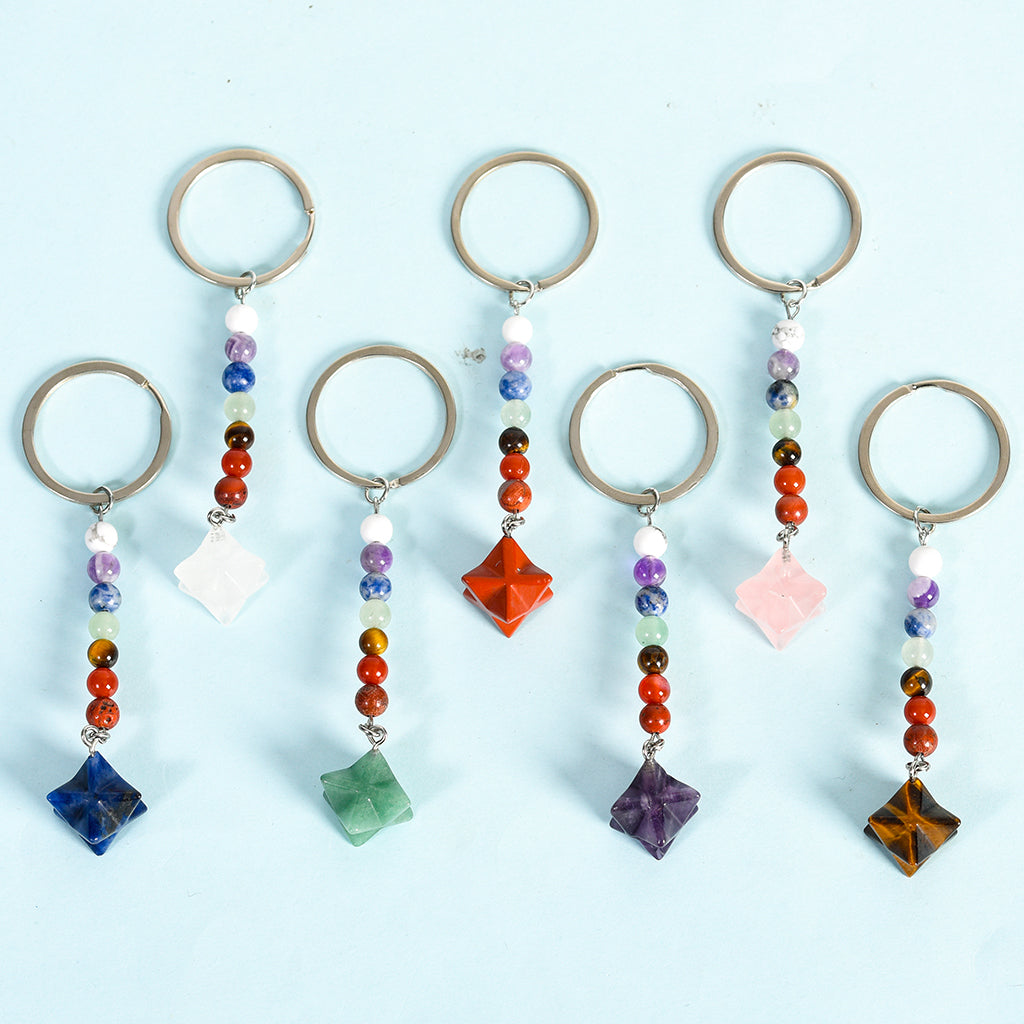 seven chakras Merkaba keychain