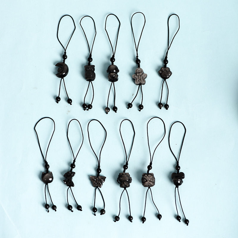 Sliver Obsidian Small Hanging