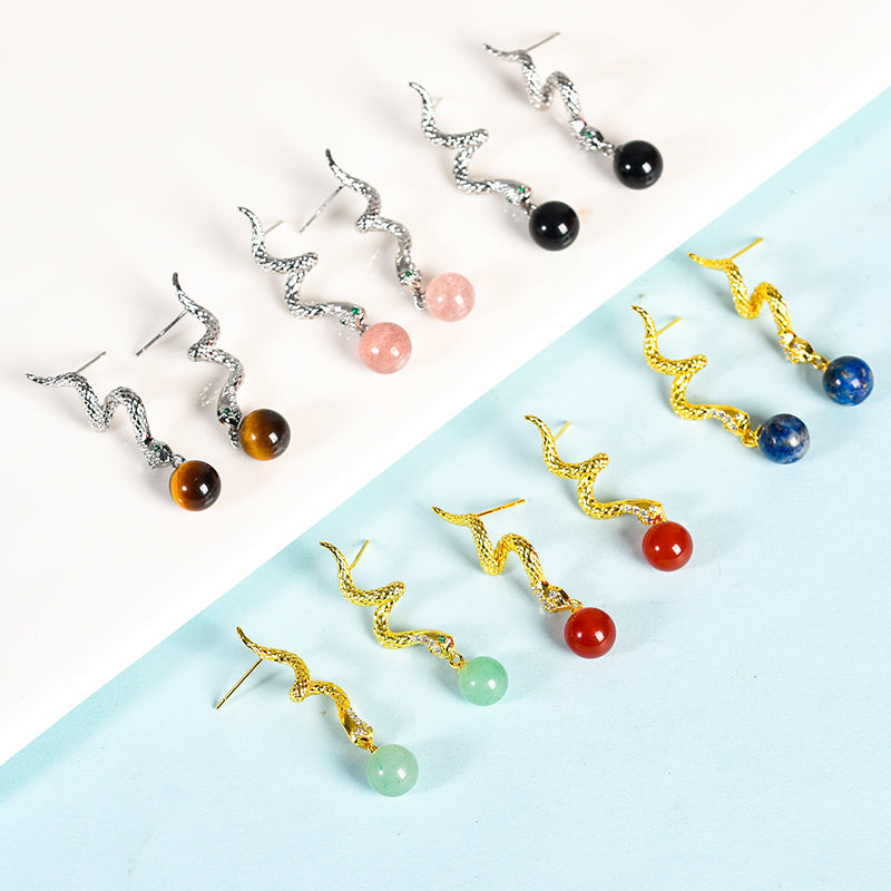 Bead Snake Earring