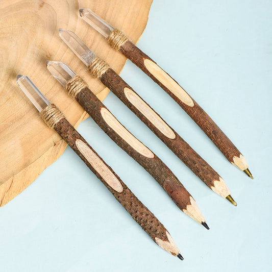 Clear Quartz Wooden Pen