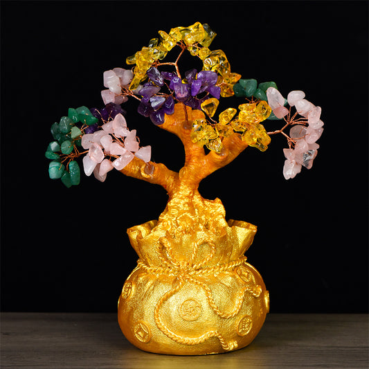 Money Bag Crystal Tree