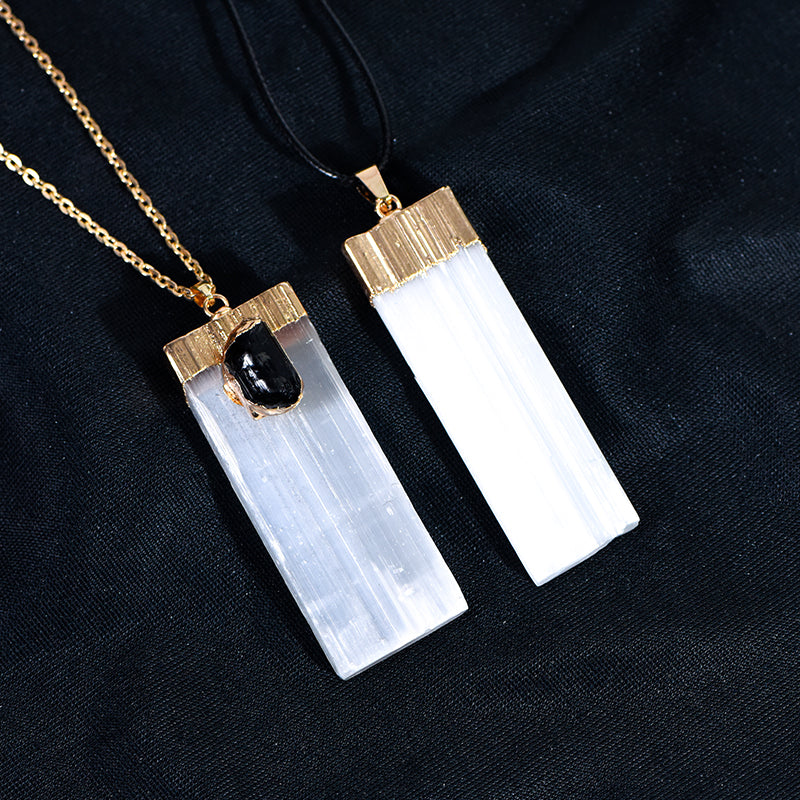 Gilded Selenite Pendant