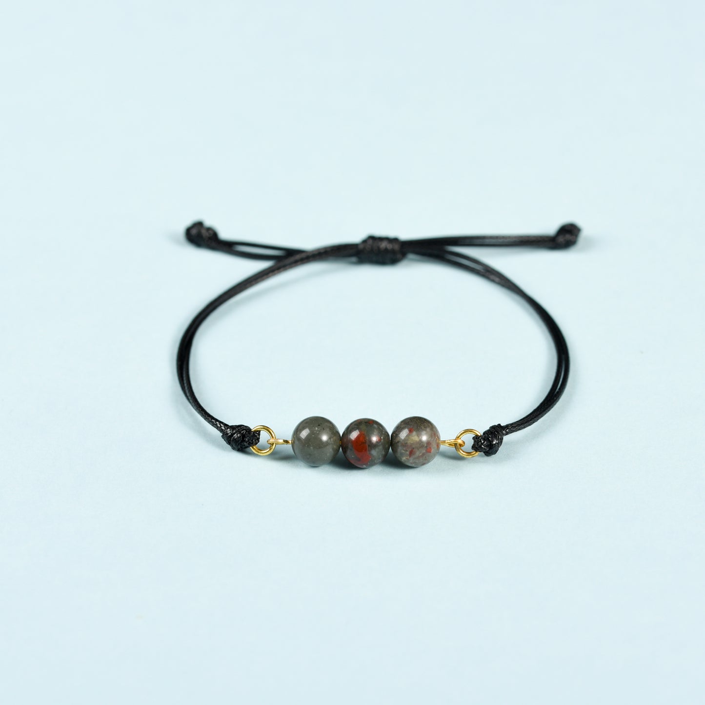 Three Beads Bracelet (Leather Rope)