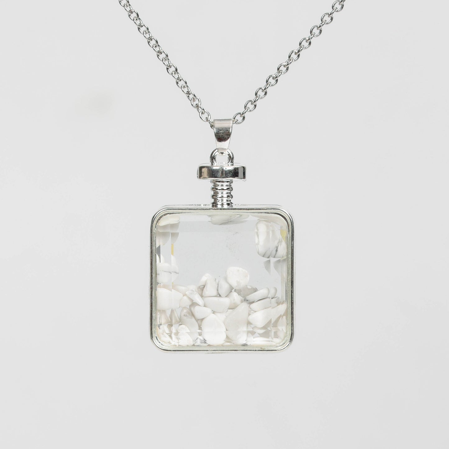 Chips in Glass Bottle Pendant