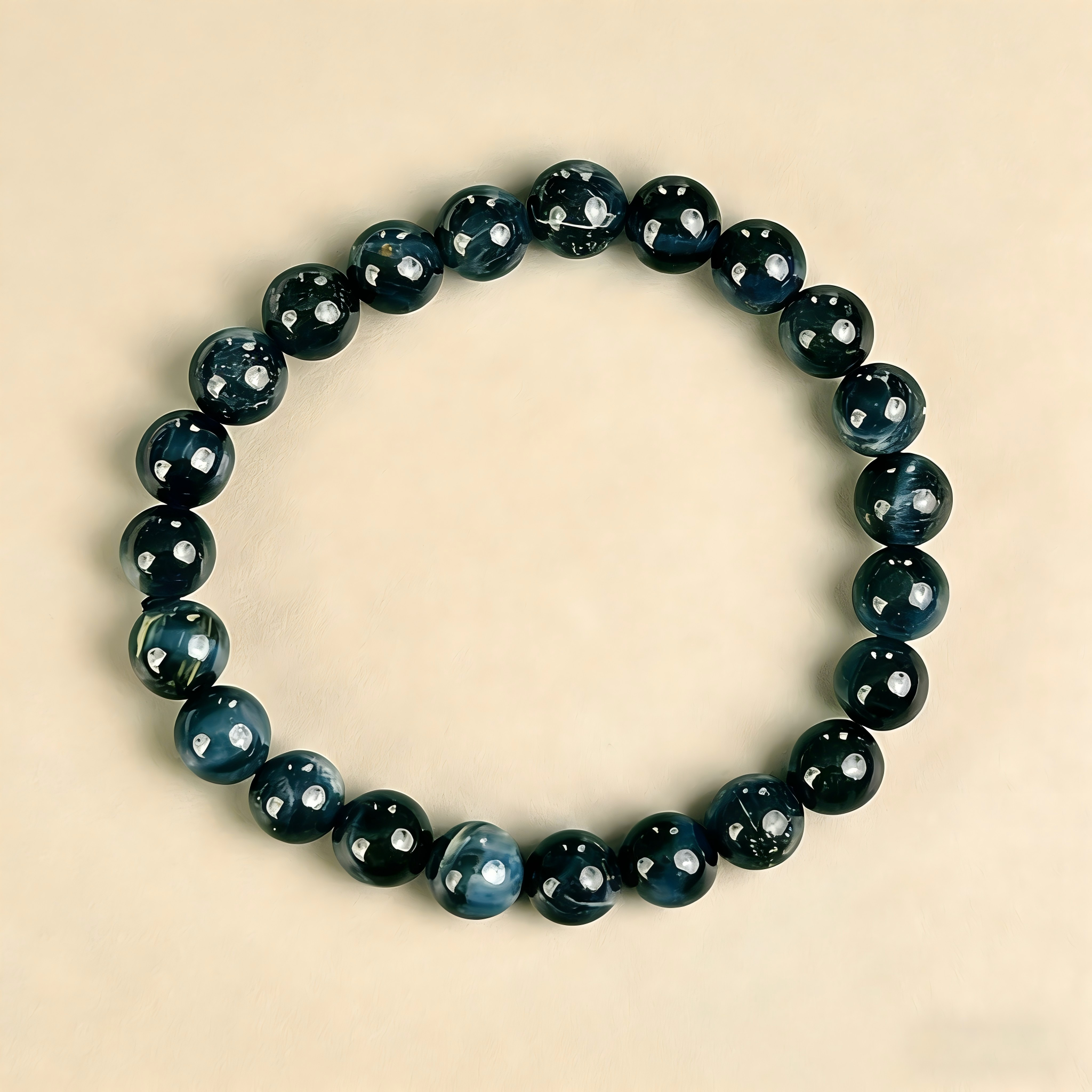 Blue Tiger Eye  Beaded Bracelet