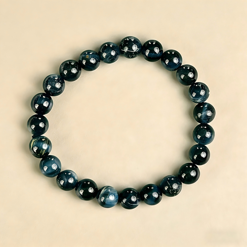 Blue Tiger Eye  Beaded Bracelet