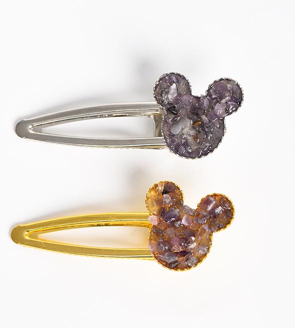 crystal Mickey Mouse hairpin