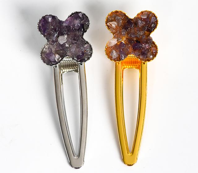 crystal Plum hairpin