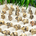 painting stone elephant and rabbite