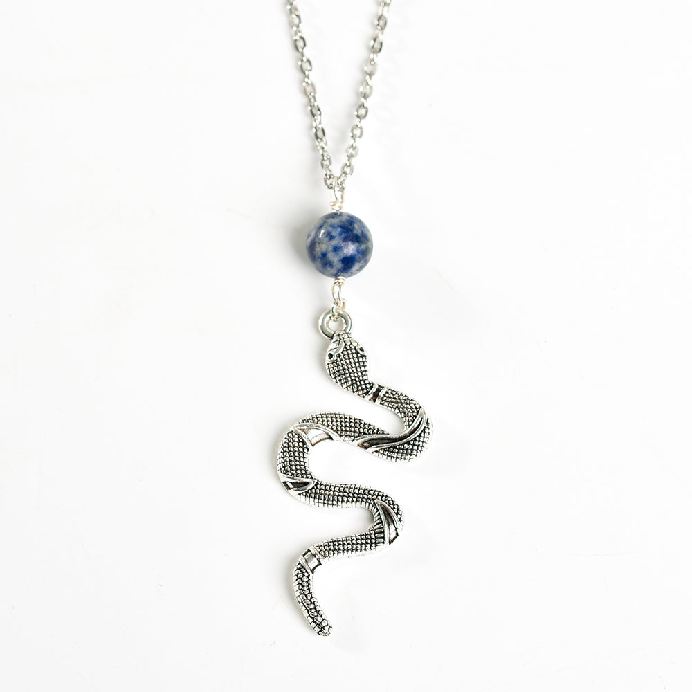 Crystal Sphere with Snake  Pendant